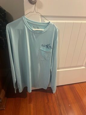 Salt Life Pale Blue Long Sleeve Pocket Tee